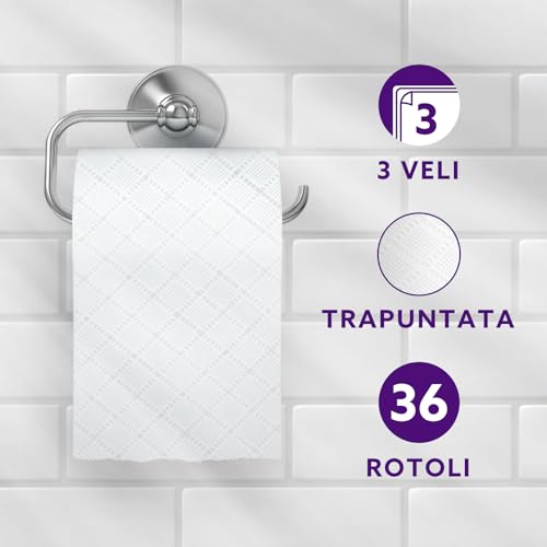 by Amazon Carta Igienica, 3 Veli Trapuntata, Morbida e Setosa, 36 Rotoli (4 Confezioni da 9), 200 Fogli per Rotolo, Certificata FSC - Dettaglio recensione 4