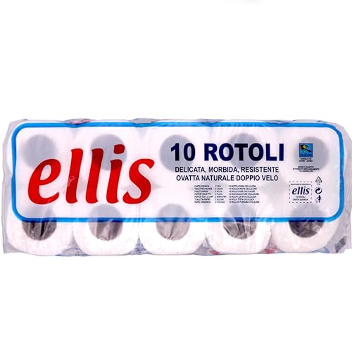 Carta Igienica 2 Veli 120 Rotoli Ellis (12 Pacchi da 10 Rotoli) - Pura Cellulosa Bianca, Morbida e Resistente, Trapuntata, Goffrata, Non Profumata, per Pelle Sensibile, Confezione Risparmio - Dettaglio recensione 4