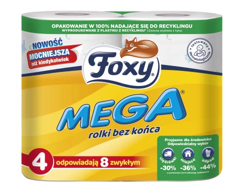 Carta Igienica FOXY MEGA 3Veli | 56 Rotoli Totali | 330 Strappi per Rotolo | Certificato PEFC - Design e materiali