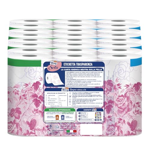 Foxy Seta | Carta igienica 200 strappi x 48 rotoli, 2 veli elevato spessore | Confezione riciclabile prodotta con plastica riciclata - Prova pratica