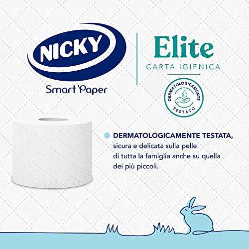 Nicky Elite - 48 Rotoli di Carta Igienica, 150 Soffici Fogli a 3 Veli, Morbida e Resistente a Contatto con la Pelle, Dermatologicamente Testata, 100% Certificata FSC® - Dettaglio recensione 4