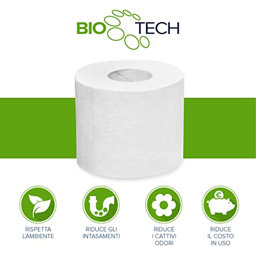 Papernet Bio Tech, Carta Igienica 407575, 96 Rotoli in Pura Cellulosa da 19,8 m Ciascuno, Combatte Naturalmente i Batteri Patogeni, 2 Veli, 17.280 Strappi da 9,5x11cm - Dettaglio recensione 4