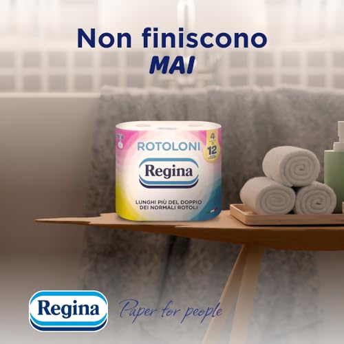 Rotoloni Regina - 8 Maxi Rotoli di Carta Igienica, 500 Fogli a 2 Veli, Lunghi Più del Doppio dei Normali Rotoli, Confezione 50% in Plastica Riciclata, Carta 100% Certificata FSC - Funzionalità e accessori