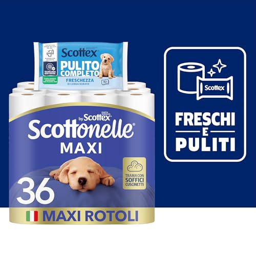 Scottonelle Carta Igienica, Morbida e Resistente, Dermatologicamente testata, 36 Rotoli Maxi - Dettaglio recensione 4
