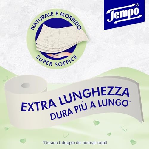 Tempo, Carta Igienica Natural & Soft, Morbida e Resistente, 48 Maxi Rotoli, Composti da 100% di Fibre Biodegradabili, Senza Profumo o Allergeni - Dettaglio recensione 4